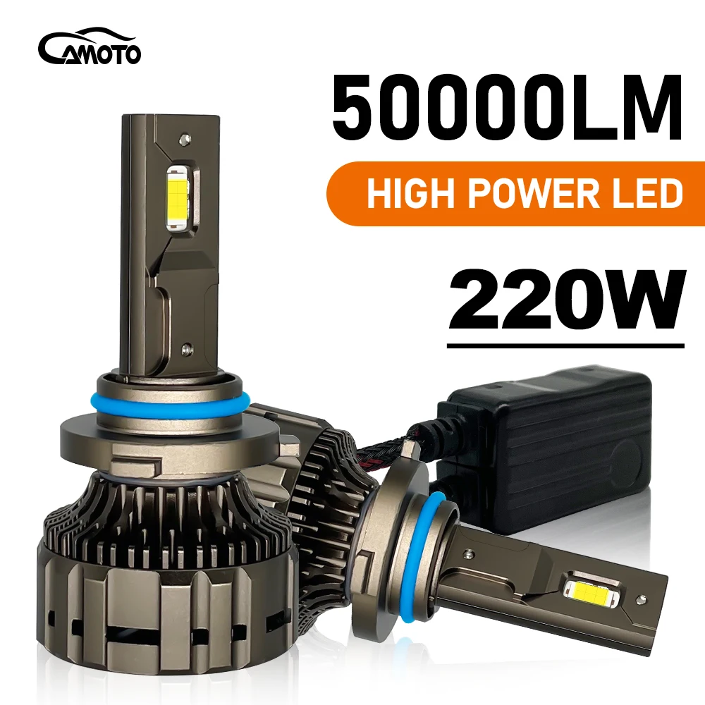 CAMOTO Car Headlight Canbus 220W 50000LM H7 H4 H11 LED Bulbs Canbus H1 H8 H9 9005 HB3 9006 HB4 9012 Turbo Lamp 6000K Car Light