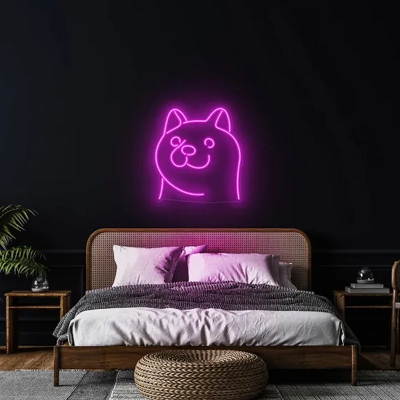 Imagem -04 - Dog Neon Light com Usb Shiba Inu Neon Sign Presente para Pet Decoração para Casa