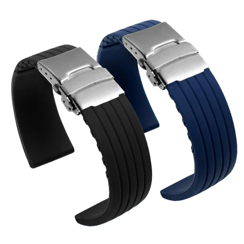 Pasek do zegarka z gumy silikonowej klamra do paska 18mm 20mm 22mm 24mm do zegarka Armani Omega wymień pasek — zdjęcie 2