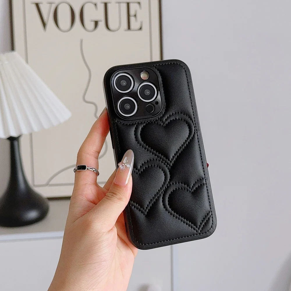 Custodia per telefono Xiaoxiangfeng in tinta unita Love, adatta per iPhone 14/15/16/17 Pro Max, nuova custodia protettiva semplice antiurto