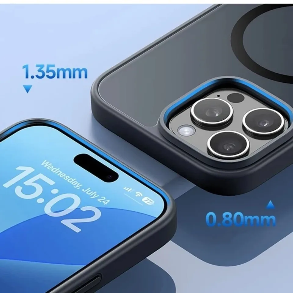 Funda Magnética Mate con Toque Suave para iPhone 16 Pro Max, Magsafe y Resistente a Golpes + 2 Protectores de Pantalla Templados 4