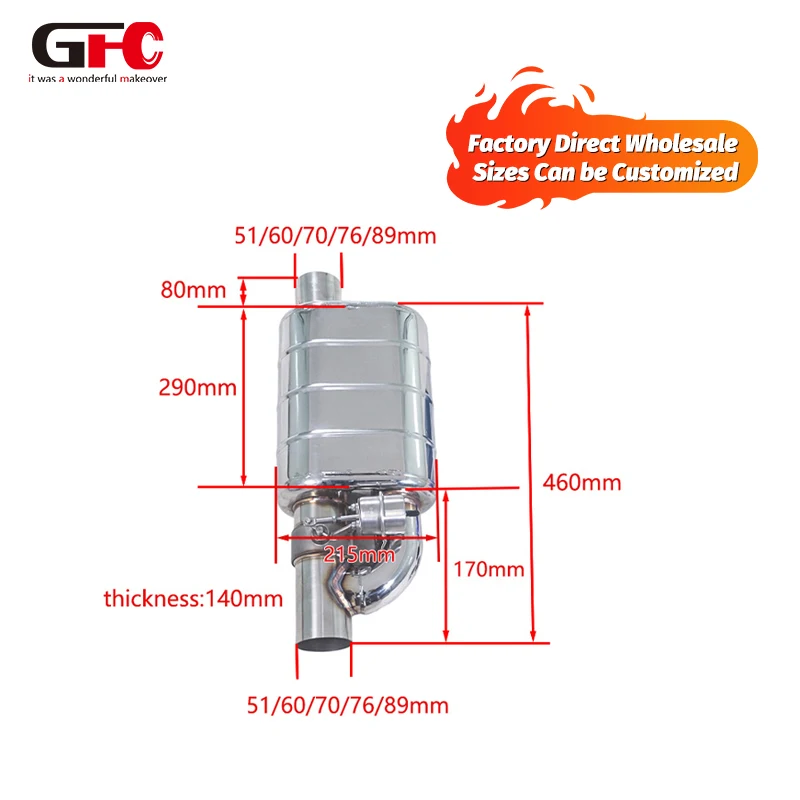 

Factory Direct Dual Vacuum Actuated Valve Muffler Set, Left and Right Stainless Steel Exhaust with Remote Control Compa