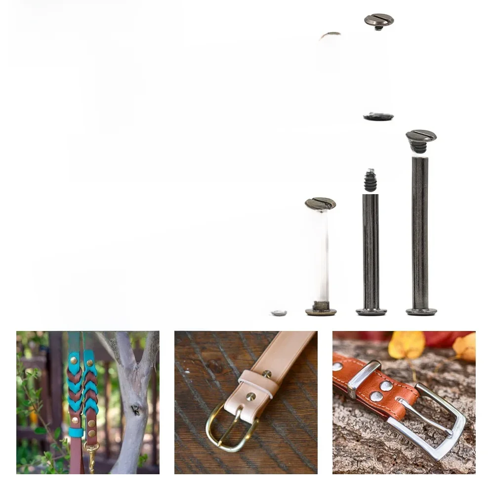 10 Stücke Leder Handwerk Chicago Schrauben Solide Runde Kopf Nagel Nieten Nieten Bolzen Für Gepäck