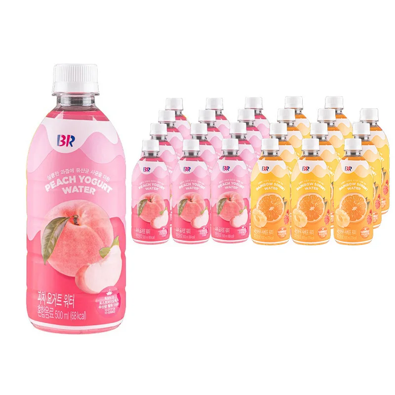 500ml of Bastkin Robbins nectar water (12 Peach YOGGINT + 12 RAINBO SHABET)