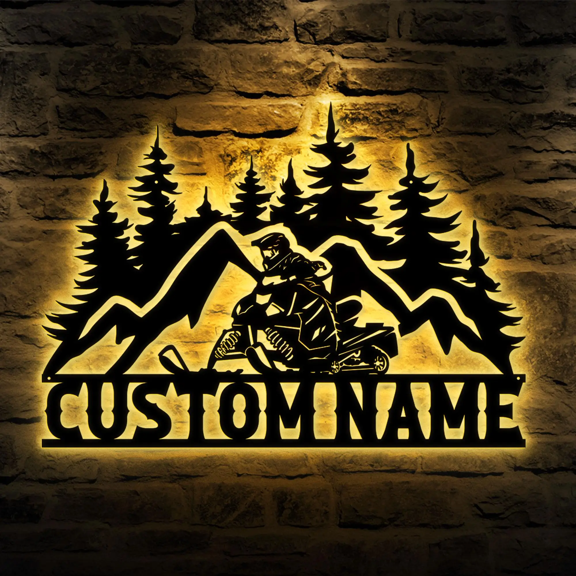 Custom Snowmobile LED Metal Sign, Personalized Ski-Doo Wall Art, Unique Outdoor Decor for Snowmobile Enthusiasts, Gift for Men