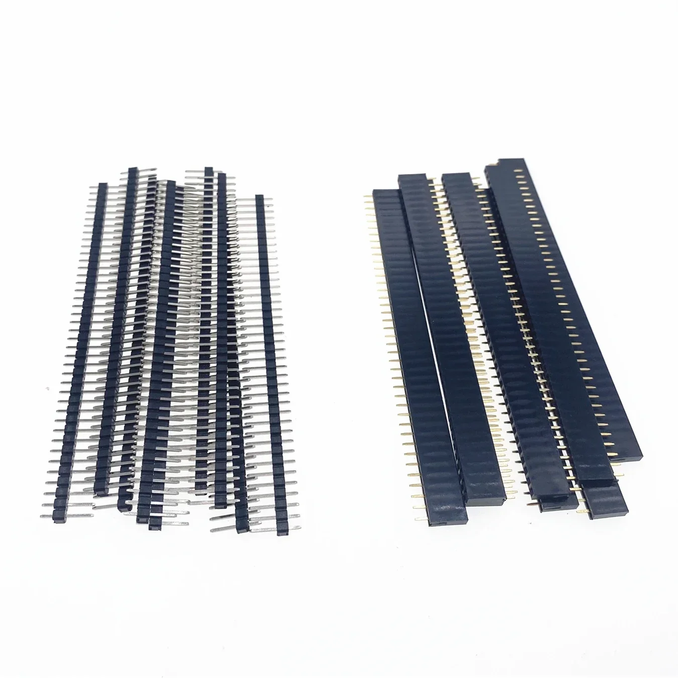 20 pièces 10 paires 40 broches 1x40 une rangée mâle et femelle 2.54 broche cassable en-tête PCB JST connecteur bande pour Arduino noir