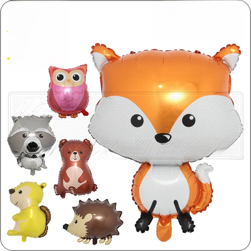 Ballons en feuille d'aluminium d'animaux de la forêt, renard, kasgehog, SLaura, raton laveur, hibou, ours, ballon à hélium, décoration de fête d'anniversaire, jouet pour enfants, baby shower