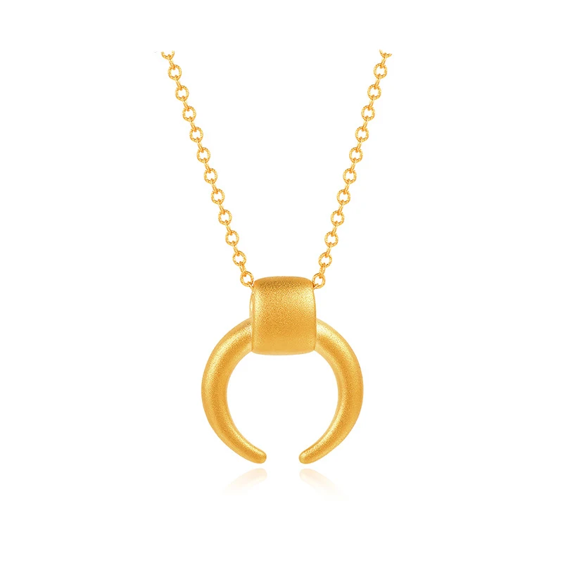 

New Arrival 24K Yellow Gold Pendant Women 999 Gold Geometry Necklace Pendant