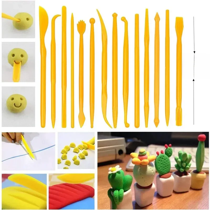 14 pièces/ensemble plastique argile Sculpture ensemble cire Sculpture poterie outils Sculpture Sculpture Shaper polymère modélisation argile outils