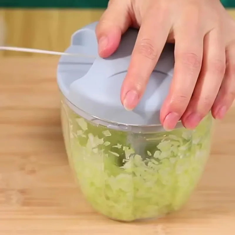 Manual Garlic Chopper & Vegetable Slicer – 500/1000 ml Fruit Crusher, Kitchen Blender & Meat Grinder