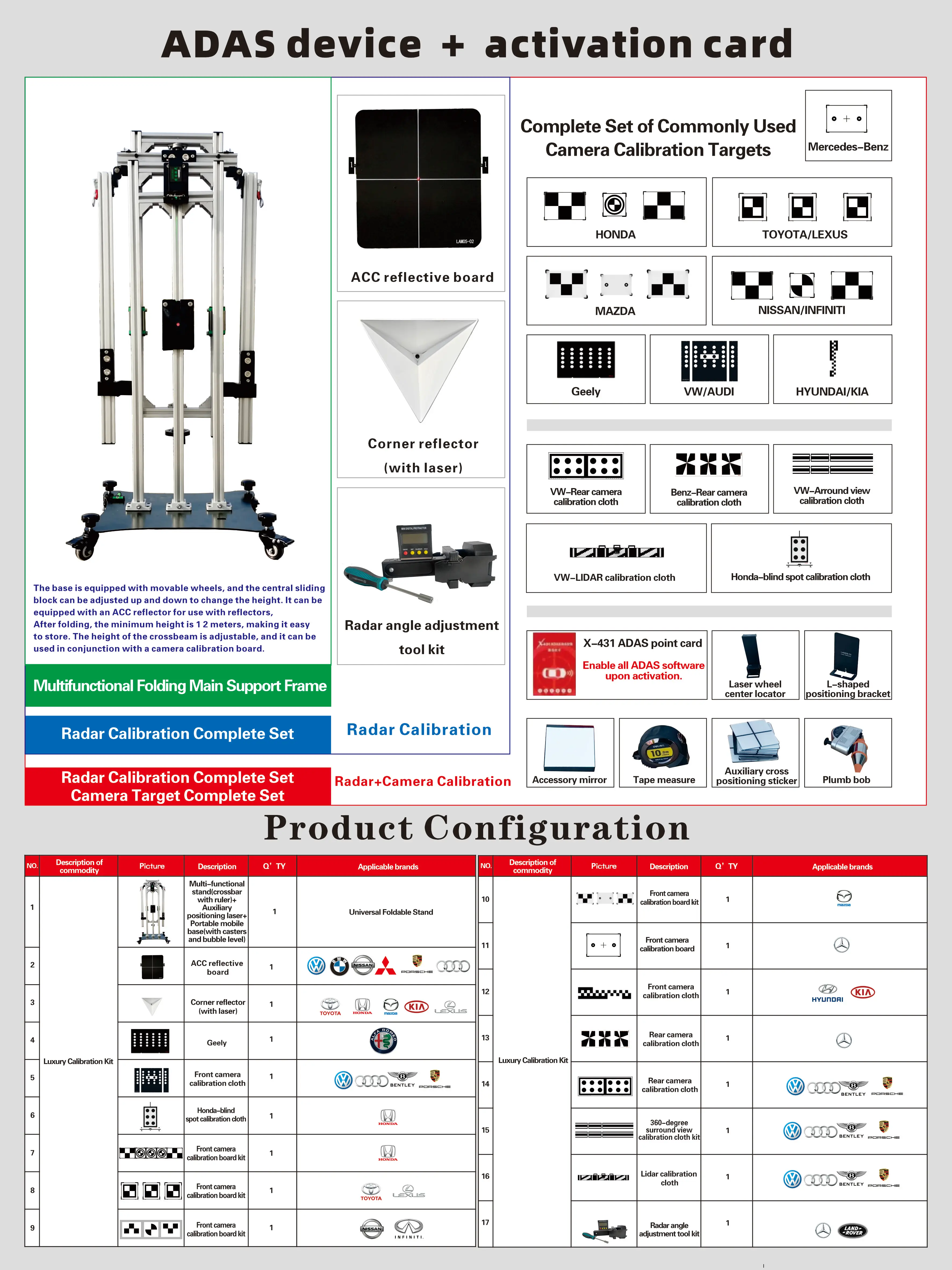 Sprzęt do kalibracji ADAS Karta aktywacyjna LAUNCH ADAS