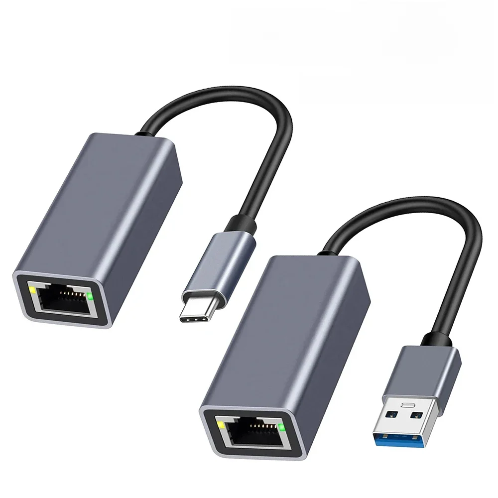 Adapter USB typu C Ethernet 1000Mbps Karta sieciowa USB 3.0 RJ45 do MacBook PC Windows XP 7 8 10 Android Kabel USB Lan Internet — 2