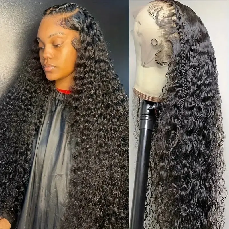 

YKB 24 Inches 13x6 Transparent Deep Wave Human Hair Wig 13x5 Lace Frontal Hair Wig 6x6 Glueless Curly Lace Front Human Hair Wigs