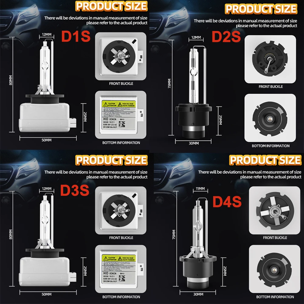 2pcs D1S D3S D2S D4S HID Xenon headlight Bulb Bi-xenon Projector Lens Replacement Car Bulbs 35W lamp 6000K 8000K Auto Lamp 12V