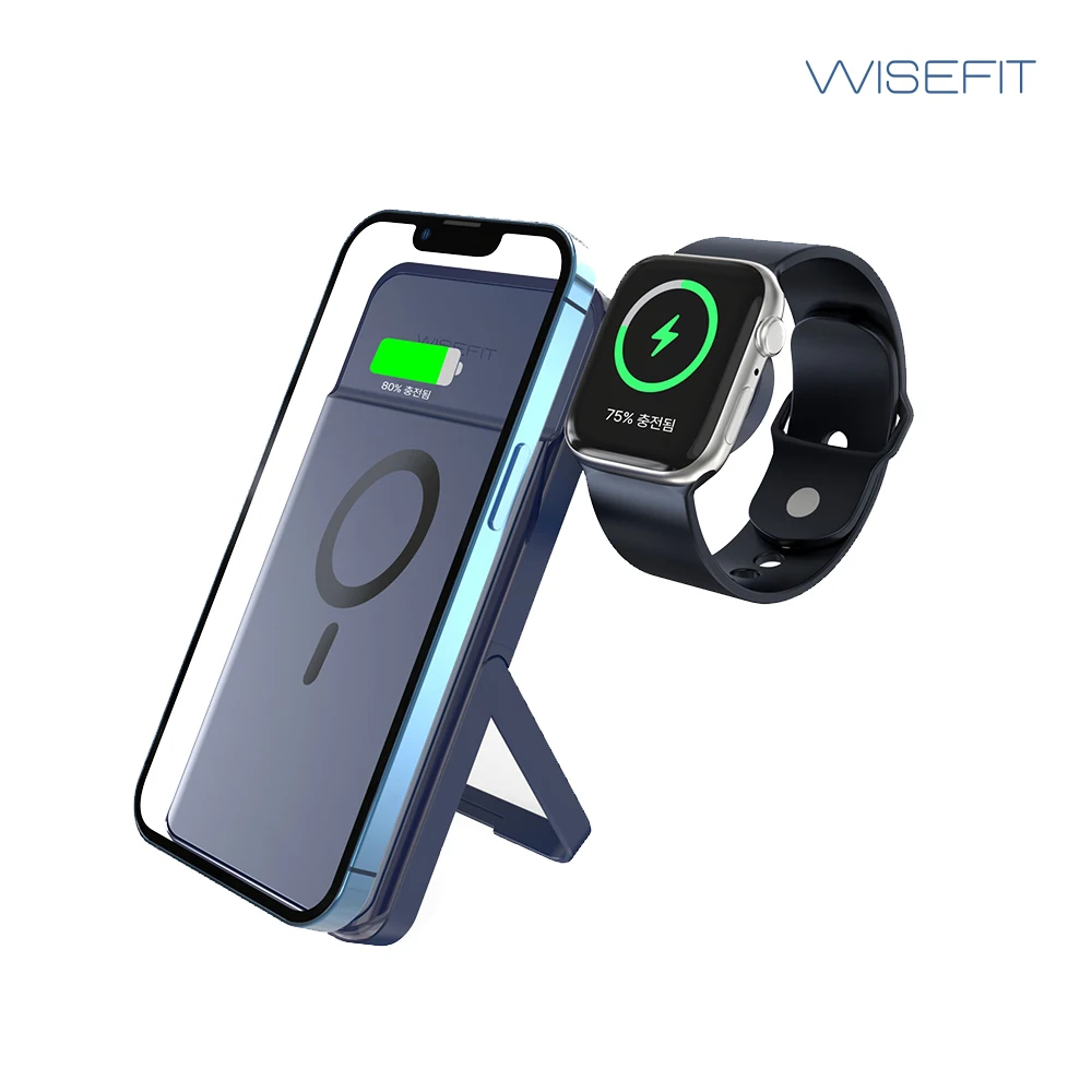 Wise Fit 3in1 Mac safe PD auxiliary battery 10000mAh/Apple Watch rechargeable C type wireless charging holder for iPhone Gall luxe