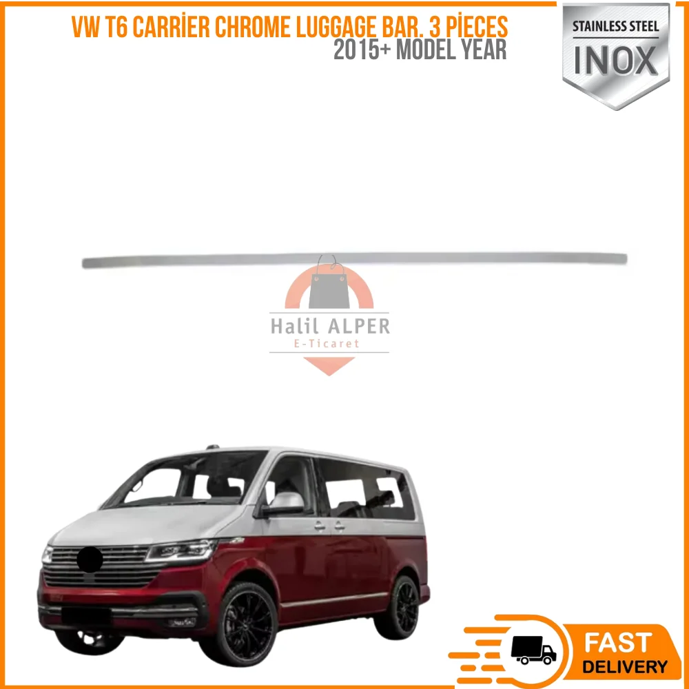 For VW T6 carrier Chrome luggage bar. 3 pieces (lower middle upper) 2015 and up. Stainless steel. A + Quality