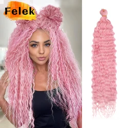 Diepe Golf Twist Gehaakt Haar Gehaakte Vlecht Ombre Vlechten Hair Extensions Synthetische Afro Krullen Voor Vrouwen Lage Tempreture FELEK