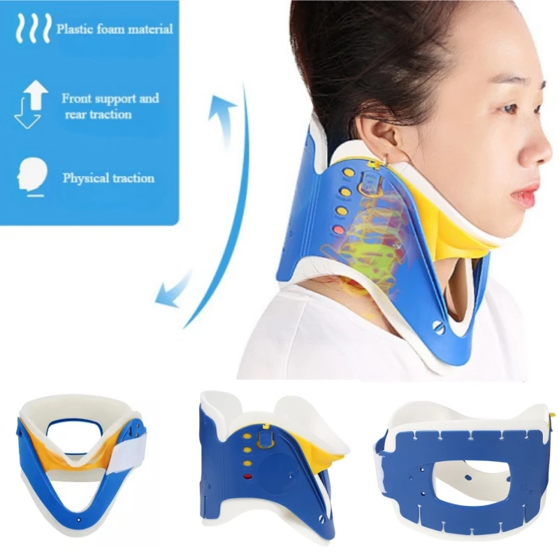 طوق الرقبة الطبية تصحيح وضعية عنق الرحم دعم الجر حماية قابل للتعديل ستريشر العلاج جرار الجبيرة هدفين #4
