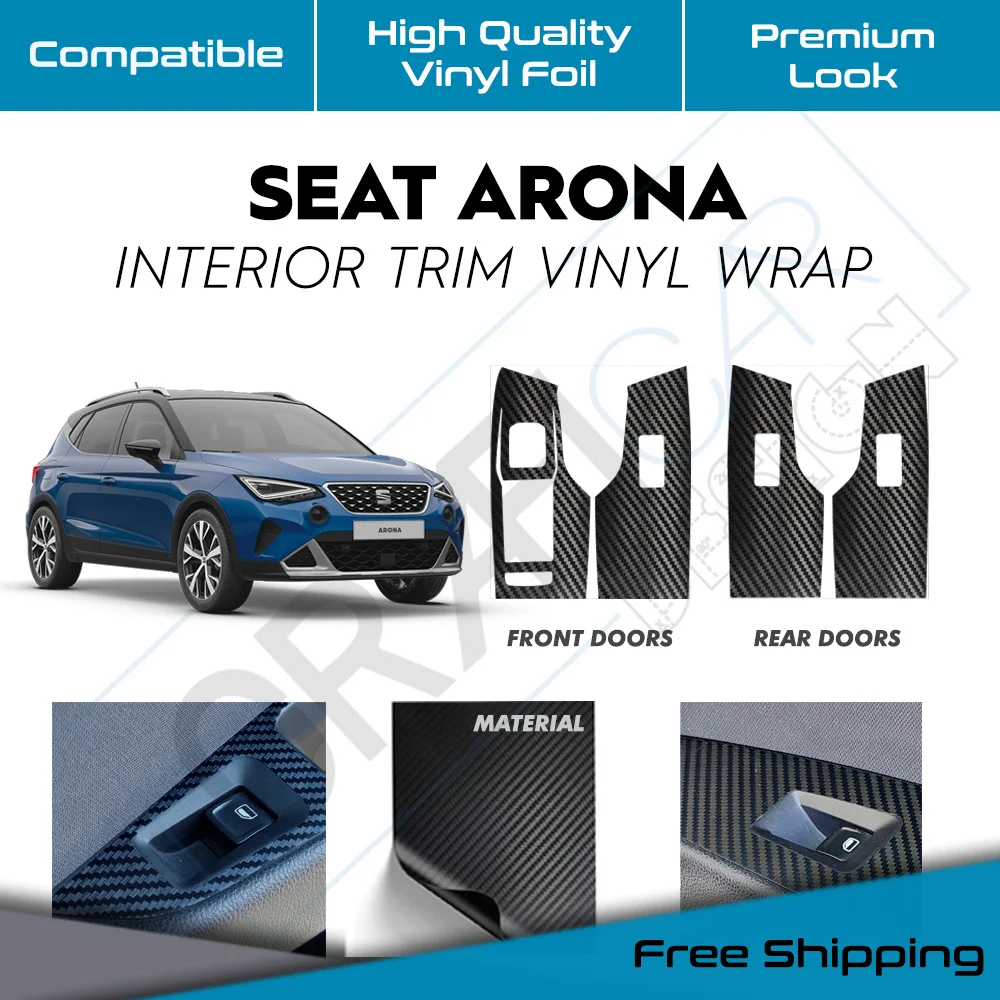 Custom Coating Set Adhesive Vinyl Foil Custom Cut Long Lasting Difference Accessory Carbon Appearance Compatible With Seat Arona