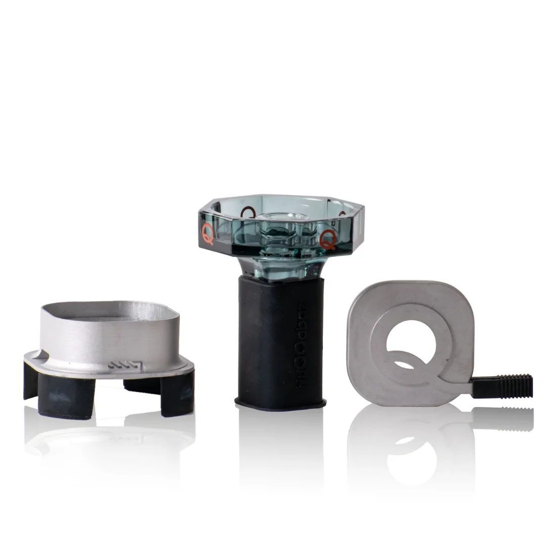 تصميم وعاء الشيشة الهجين الفاخر من Quasar سهل التنظيف Cachimbas Hubbly Bubbly Narguile وعاء الشيشة مع درع حراري من السيليكون #6