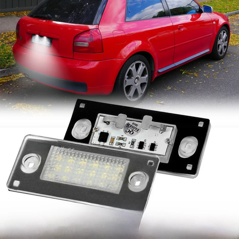 Feux de plaque d'immatriculation LED Canbus pour Audi, planner arrière, Facelifted, A3, S3, 8L, LCI, 2000-2003, A4, S4, B5, 1999-2001, 2 pièces