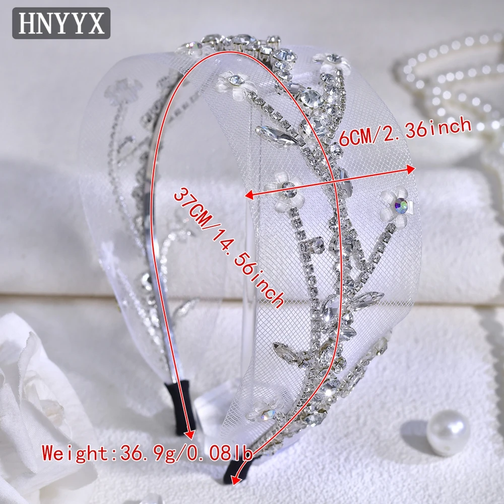 HNYYX Women'S European And American Retro Hairstyle Accessory Small Floral Black Crystal Mesh Hair Piece  A150 Black