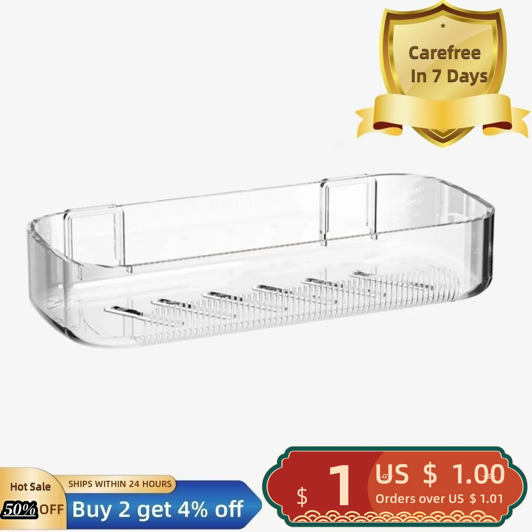 

Bathroom Shelf Space-saving Adhesive Shower Rack Durable Wall Mount Bathroom Storage Organizer for Home