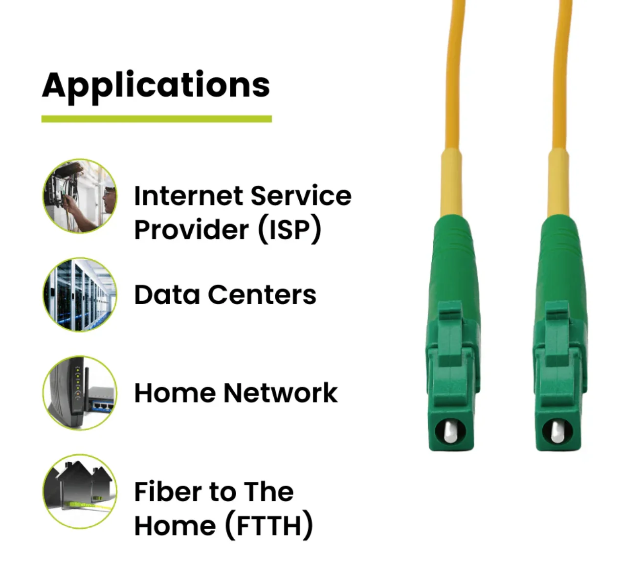 Simplex OS2 Single Mode LC APC to LC APC LSZH 2.0mm Fiber Optic Cable