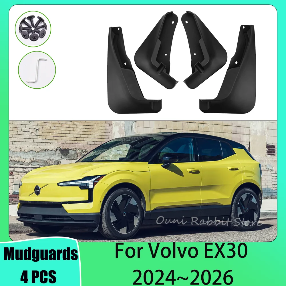 For Volvo EX30 EV 2024~2026 2025 Car Wheels Mudquard Flaps Mud Skin Cover Guards Fenders Splash Parts Accessories