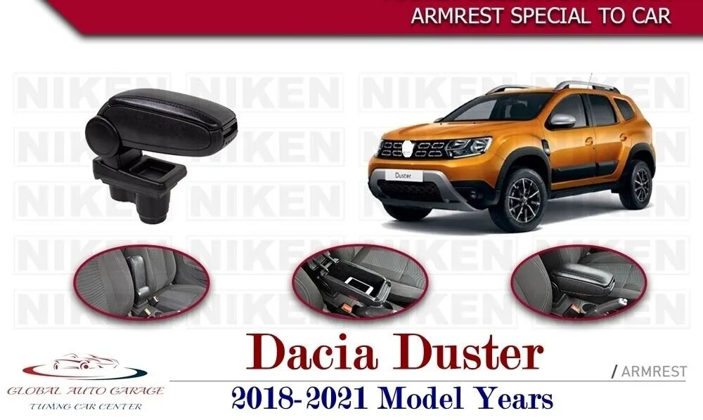 For Ducia Duster Armrest 2018 - 2021 Black Quality Faux Leather Easy Installion Auto Car Styling Interior Accessory SUV Case