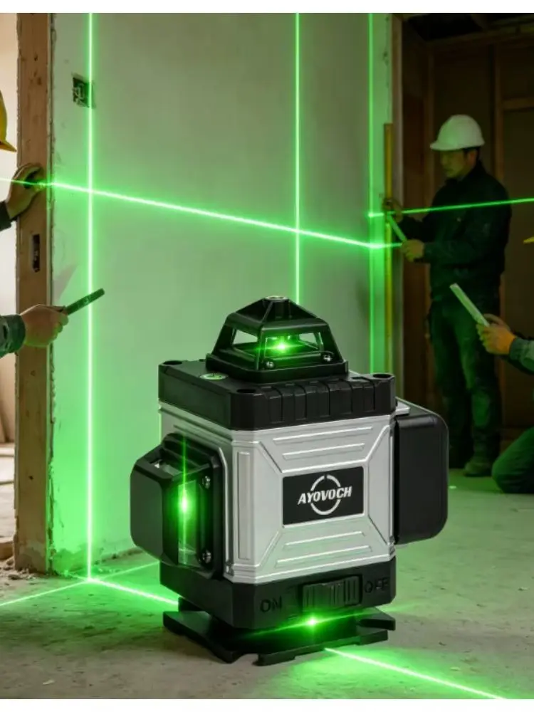Laser-Nivelliergerät 16 Linien Präzisions-Nivelliergerät 4D360 Retikulier-Laser-Kit mit Box und Stativ