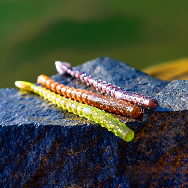 LINNHUE 15pcs/Pack Floating Fishing Soft Baits 110mm Sequin Worm Silicone Swimbaits Lures Pesca Bass Carp Fishing Tackle Bait