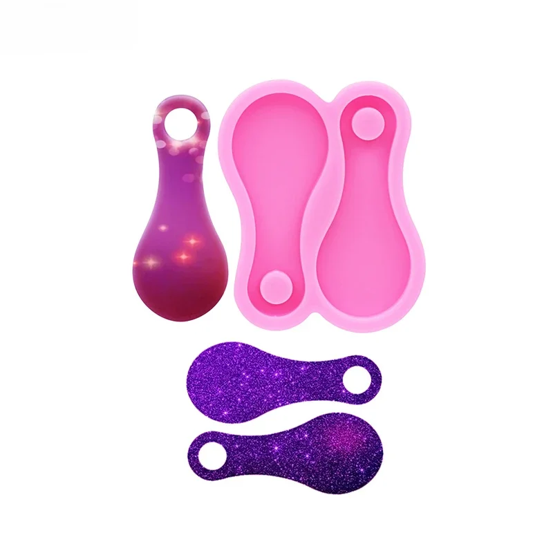 Jeton de panier de courses brillant, conçu pour les ongles longs, moule en Silicone d'argile époxy, déverrouillage de chariot de courses, porte-clés, moules en Silicone, bricolage