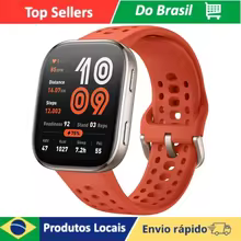 Smartwatch Amazfit Bip 6 Vermelho AMOLED 1,97″ GPS Assistente IA Monitoramento Saúde Resistência a Água 5ATM 26 Dias de Bateria