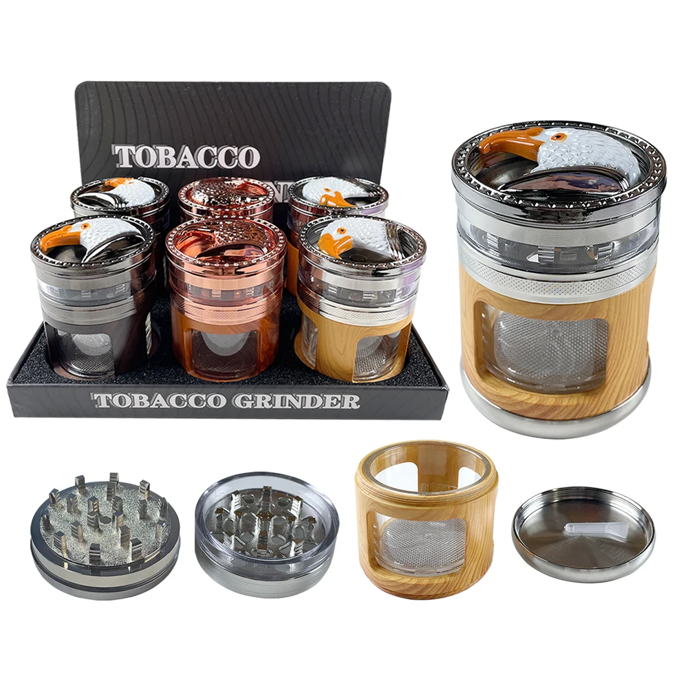 Molinillo de Metal para hierbas con temática de águila, triturador de humo de 3,3 pulgadas, ideal para Halloween, Navidad y cumpleaños, 4 unidades