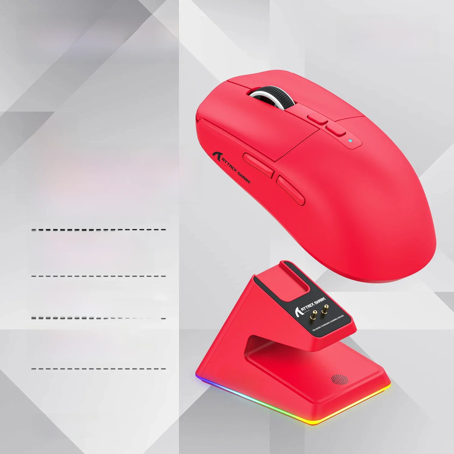 Attack shark x6 paw3395 mouse gaming, mouse bluetooth, conexão de três modos, rgb, base de