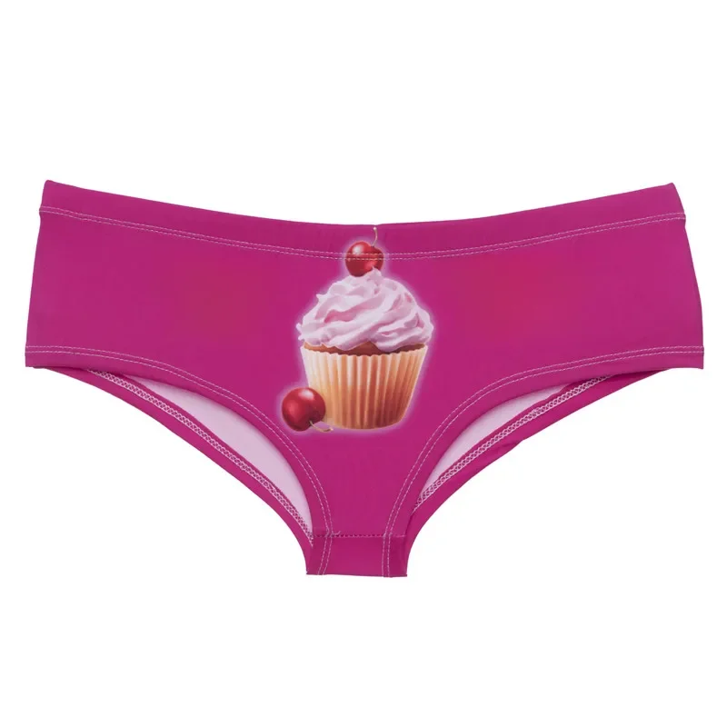 DeanFire 3D majtki Cherry Muffin zabawny nadruk Kawaii bielizna damska piękne figi Push Up seksowna bielizna stringi dla kobiet — zdjęcie 2