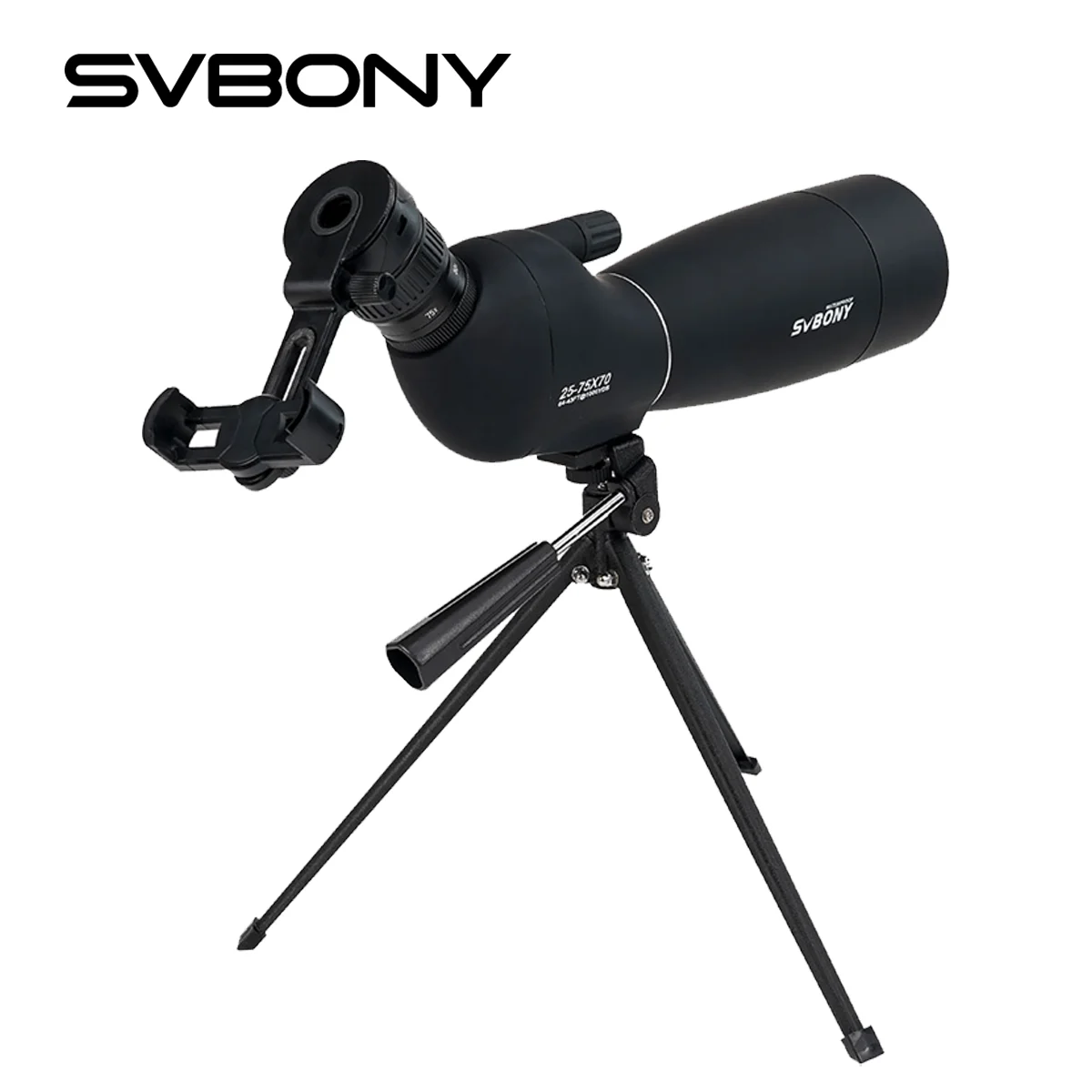 

SVBONY SV28 PLUS Telescope 25-75X70 Spotting Scope Monoculars with tripod and phone adapter for shooting camping equipment