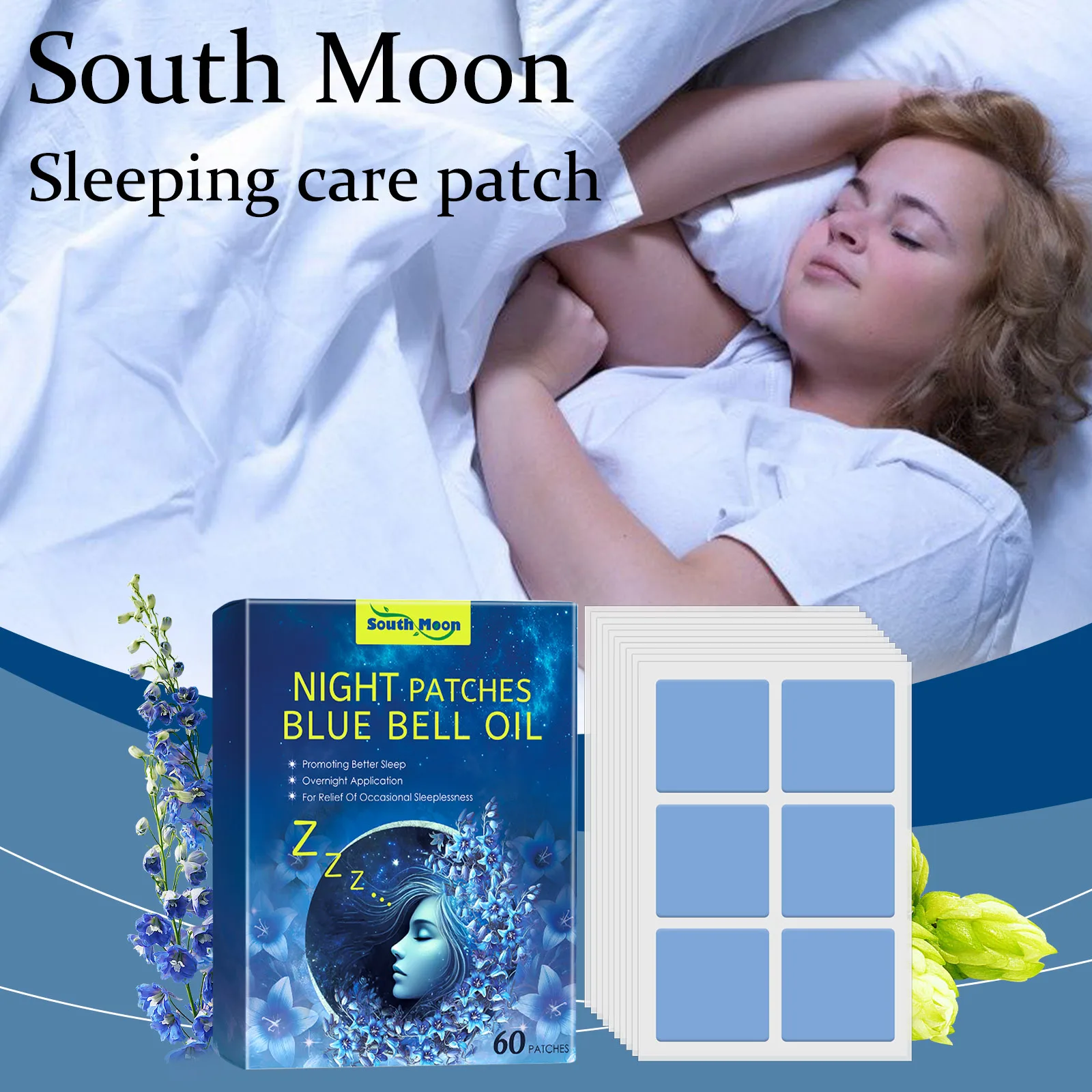 

South Moon Night Sleeping Patch Fresh Fragrance Improve Sleep Quality Relief Stress and Fatigue Soothing Mood Sleeping Patch