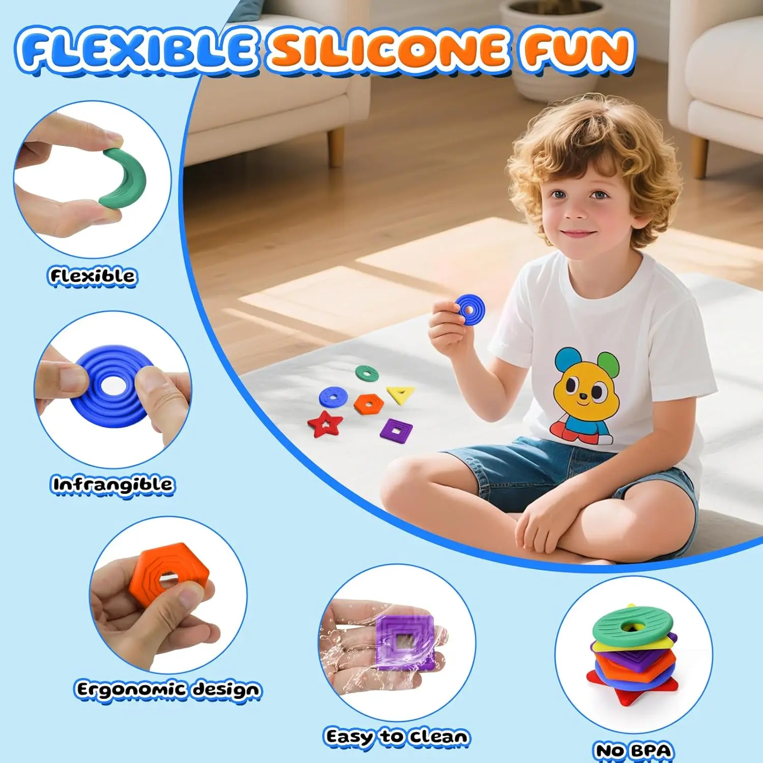 ألعاب فيدجيت الحسية للأطفال والكبار من السيليكون حجر القلق للتوحد على شكل لون ألعاب تعلم مبكرة هدايا لتخفيف القلق