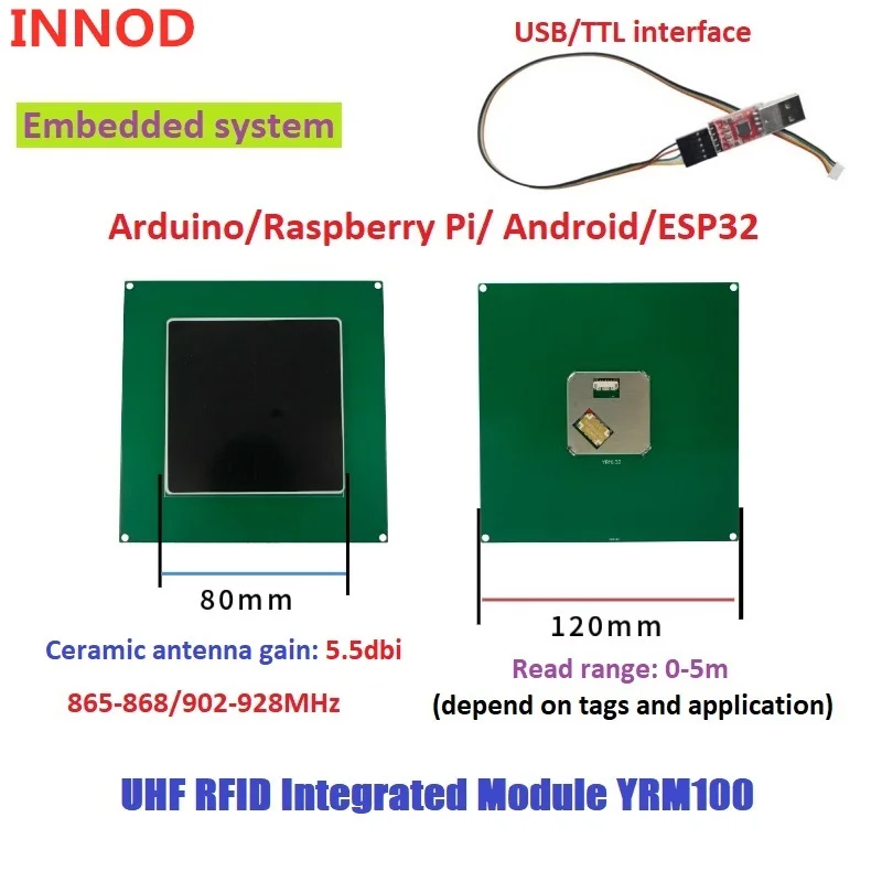 1-3M Mini UHF RFID Reader Module TTL Uart RFID module UHF Free SDK For RFID handheld Terminal Reader Embedded System