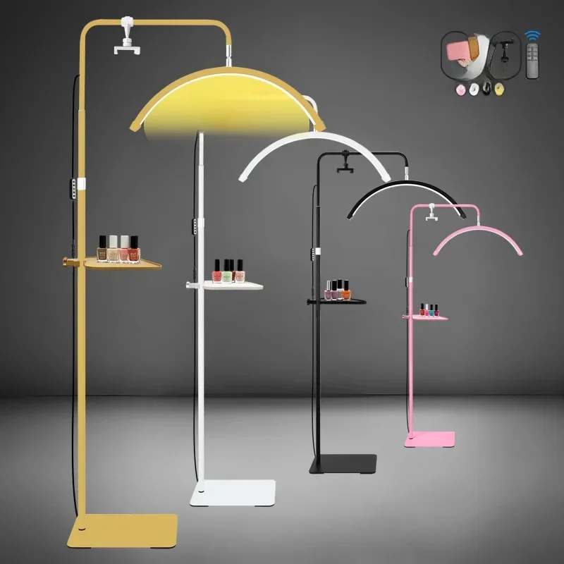 Gratis Logo 23Inch Oem 45W Nieuwe Led Wimper Verlenging Licht Halvemaan Bed Lamp Ontwerp Instelbare Helderheid Met Ring Licht Fe - afbeelding 2