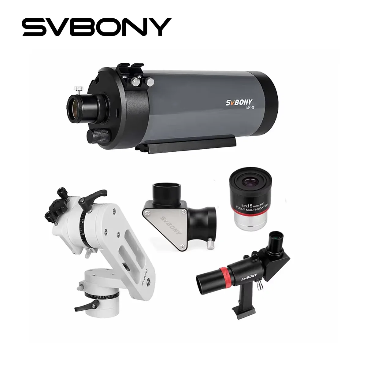 

SVBONY MK105 Maksutov-Cassegrain Astronomical Telescope OTA 105mm,SV225 Telescope Mount Without Tripod,with accessoryies