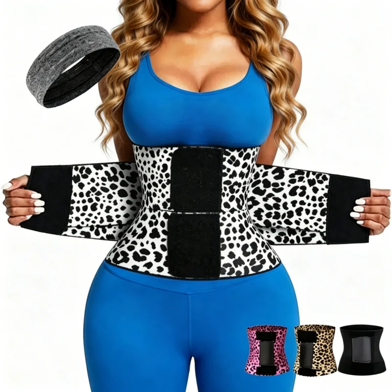 Women's Triple-Wrap Waist Belt – High-Stretch Nylon, Adjustable Buckle, Designed for Fitness and Daily Shapewear Styling.