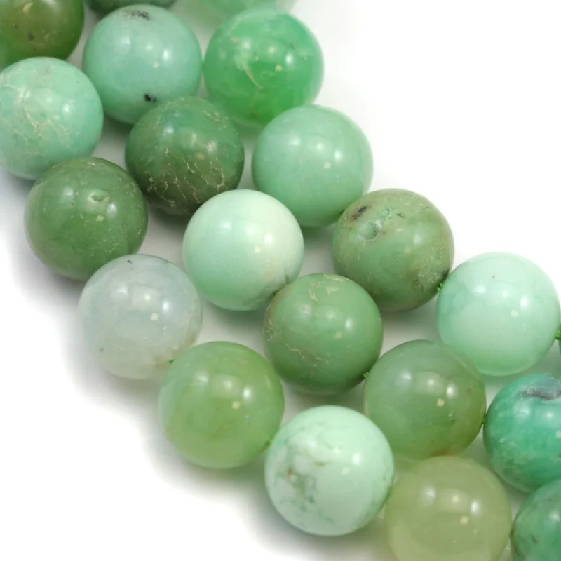 Chrysoparse Natural Stone Beads Strand  Round 3-14mm For Making Jewelry Bracelet Craft DIY Necklace Earrings