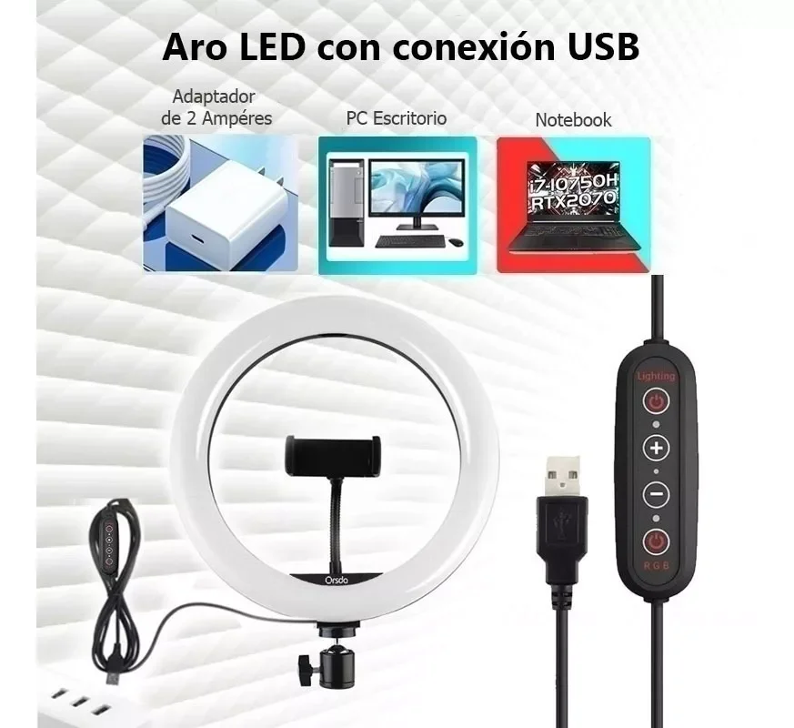 Ring Light RGB Colorful 26cm 10 Inch No Tripod LED Lighting Dimmable Makeup Video Photo Mobile Phone YouTube Studio