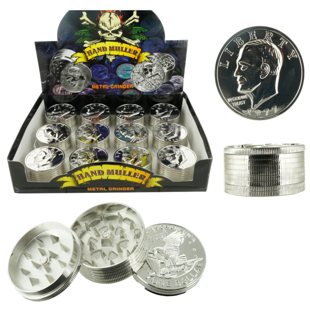 3 قطع عشب التبغ وطاحونة التوابل ، مطحنة $ لنا ، مخزون الولايات المتحدة الأمريكية