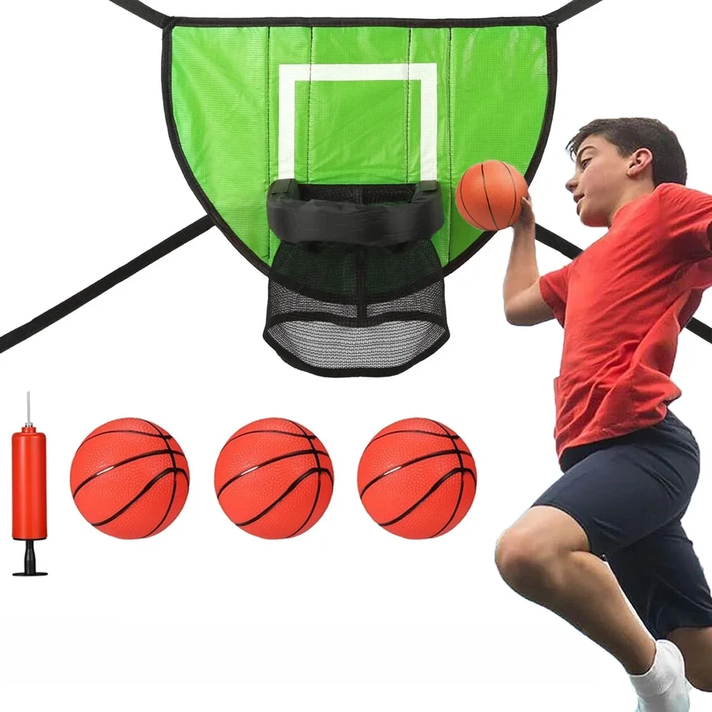 Ensemble de cerceaux de basket-ball pour Trampoline, Mini cerceau de basket-ball pour enfants, protection solaire étanche, matériau souple, ensemble de but de basket-ball pour enfants