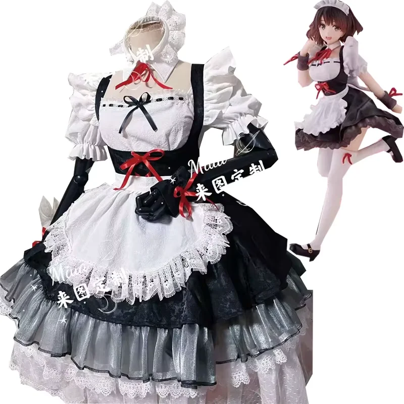 

Custom Made Megumi Kato Cosplay Costume Apron Suits Maid Dress Halloween Uniform Women Anime Outfits Tailor Customized Clothes