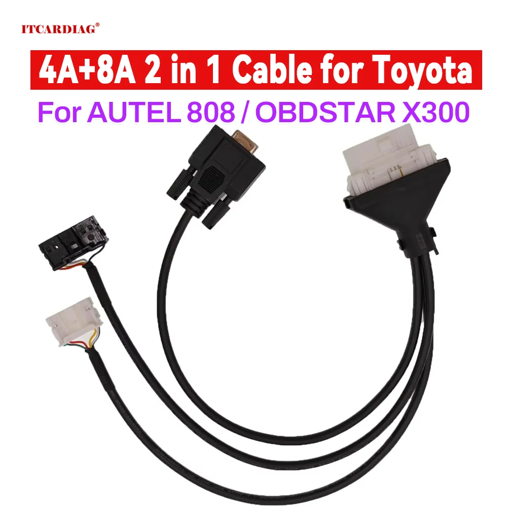 

For Toyota 4A And 8A 2 in 1 Directly Programming OBD2 Cable for Toyota 4A 8A Remote Programming Work For X300 Autel GBOX DP PAD2